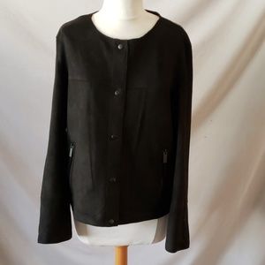 New Vince Camuto Black Faux Suede Jacket